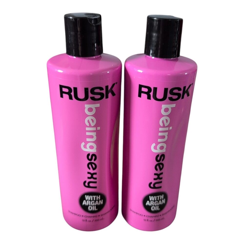 2X Rusk Being Sexy Shampoo with Argan Oil 12oz Set Of Two Bottles New